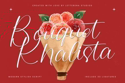 Boquet Khalista Modern Stylish Script