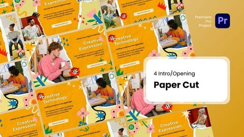 Intro – Paper Cut Premiere Pro Templates