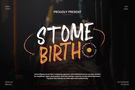 Stome Birth – Brush Handwritten