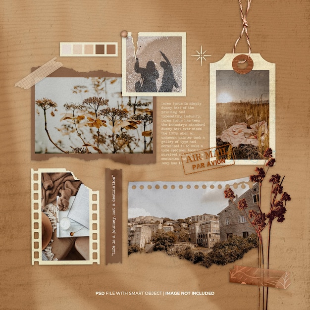 Autumn photo frame set moodboard mockup