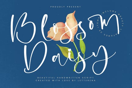 Blossom Daisy Handwritten Script