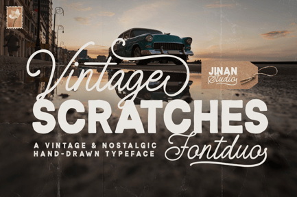 Vintage Scratches Font Duo