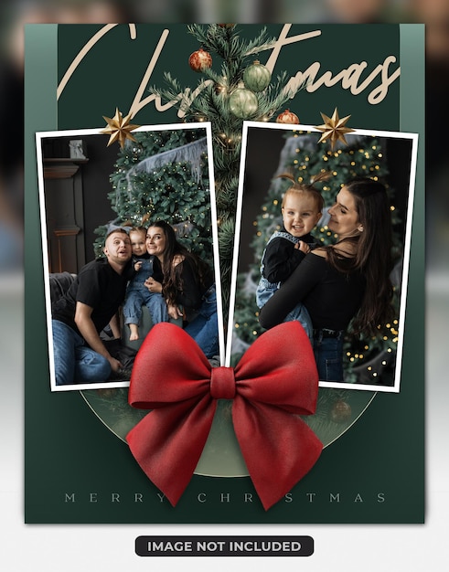 Christmas family photo set frame template
