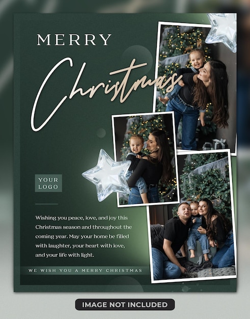Christmas family photo set social media greeting card