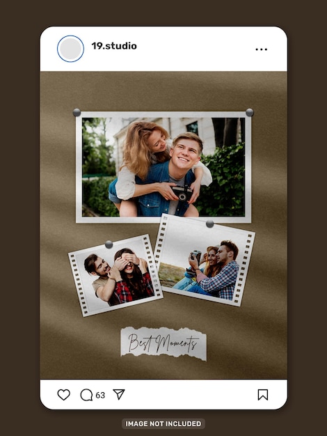 Clean photo frame set moodboard mockup