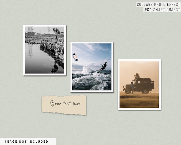 Collage photo effect psd smart object
