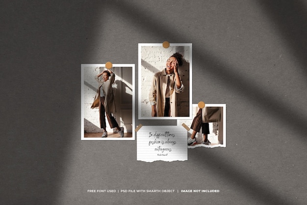 Creative moodboard and photo collage template