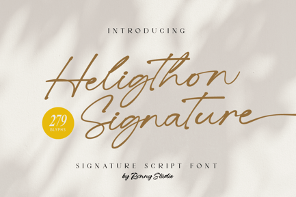 Heligthon – Signature Script Font
