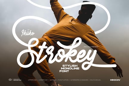 Strokey – Stylish Monoline Font