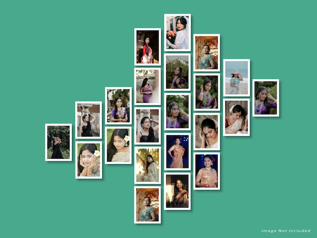 Elegant portrait collage of beautiful women in traditional attire