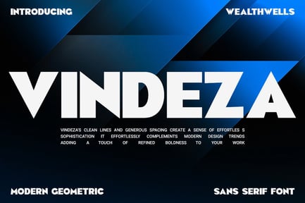 Vindeza Modern Geometric Sans Serif Font