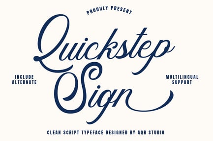 Quickstep Sign – Clean Script Font
