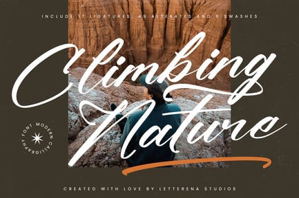Climbing Nature Modern Calligraphy Font