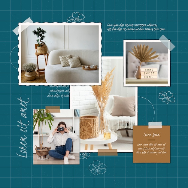 Hand drawn moodboard template