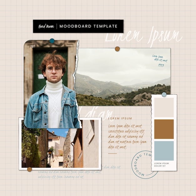 Hand drawn moodboard template