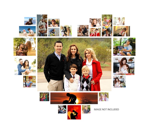 Love or photos frame collage grid layout abstract photo frames and digital photo wall template