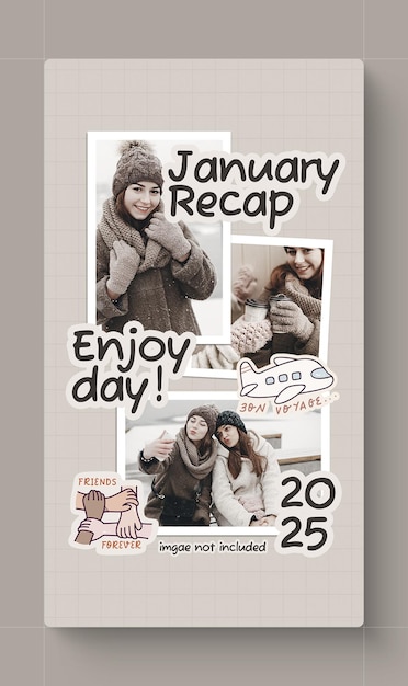 Monthly recap photo collage layout