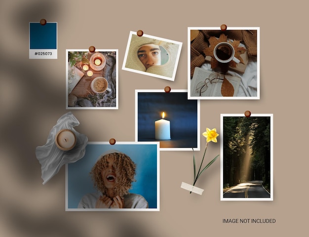 Mood board aesthetic evocative imagery and styled photography