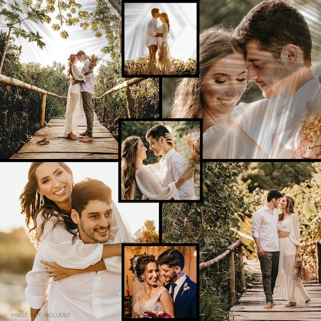 Moodboard template photo collage set mood boards pictures grids on background