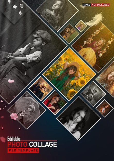 Photo collage template for memories and artistic expression