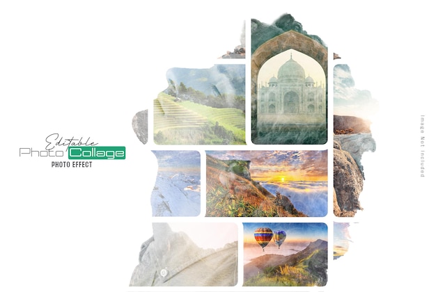 Photo collage with double exposure effect