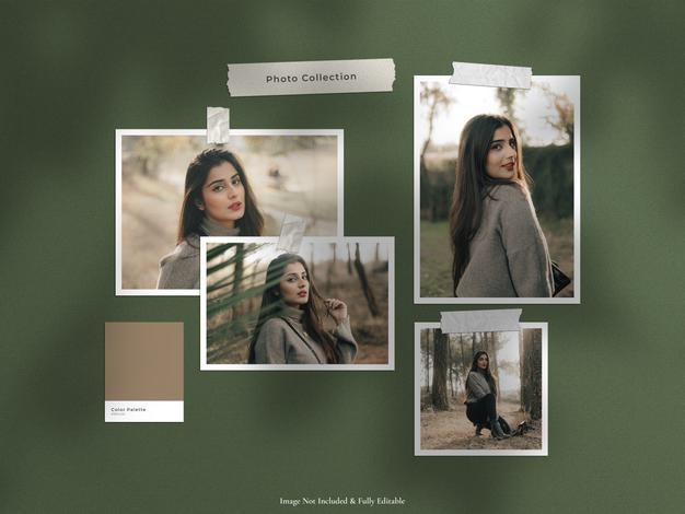Photo paper frame moodboard mockup