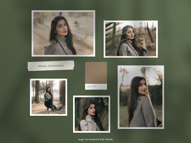 Photo paper frame moodboard mockup