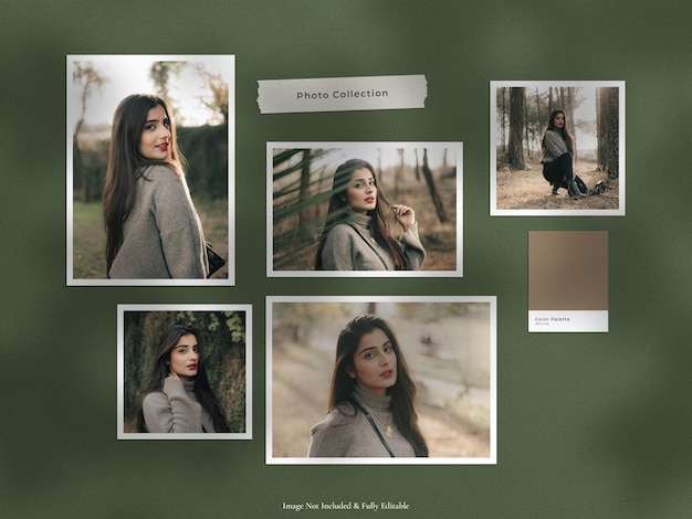 Photo paper frame moodboard mockup