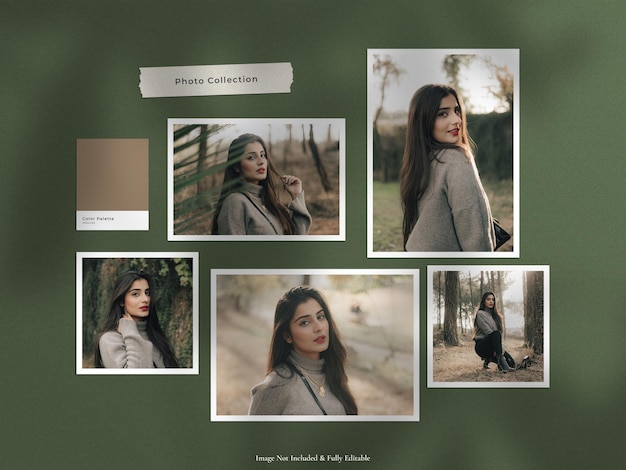 Photo paper frame moodboard mockup