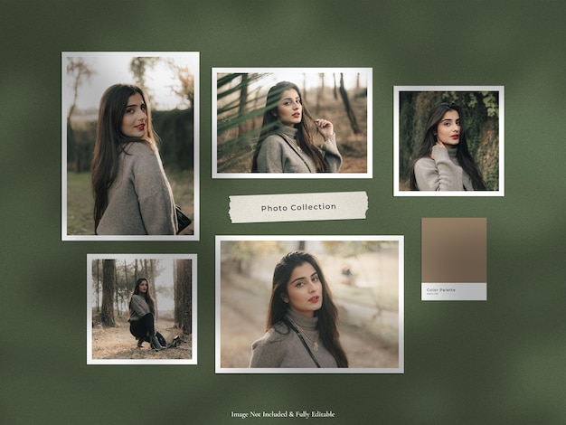 Photo paper frame moodboard mockup