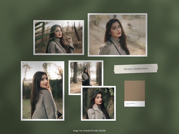 Photo paper frame moodboard mockup