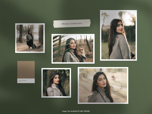 Photo paper frame moodboard mockup