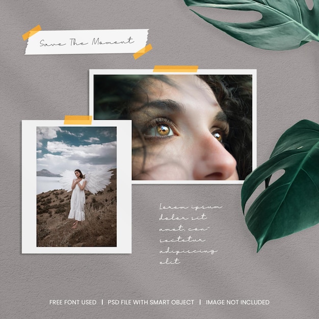 Polaroid mockup template