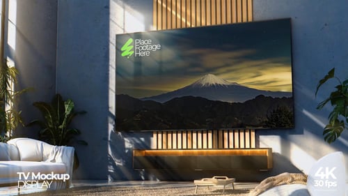 Home Interior UHD TV Mockup Premiere - Đồ Hoạ Vip