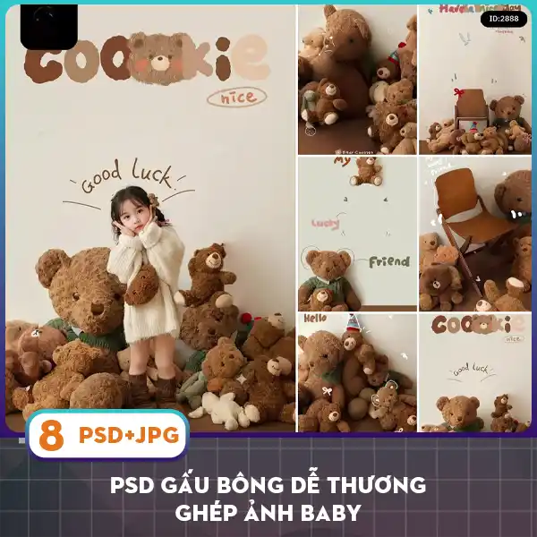 [VIP] PSD Gấu bông dễ thương ghép ảnh baby