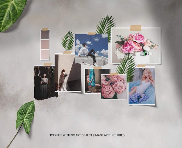 Realistic moodboard mockup