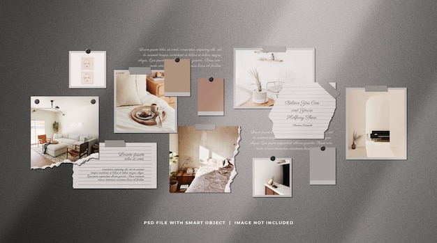 Realistic moodboard mockup