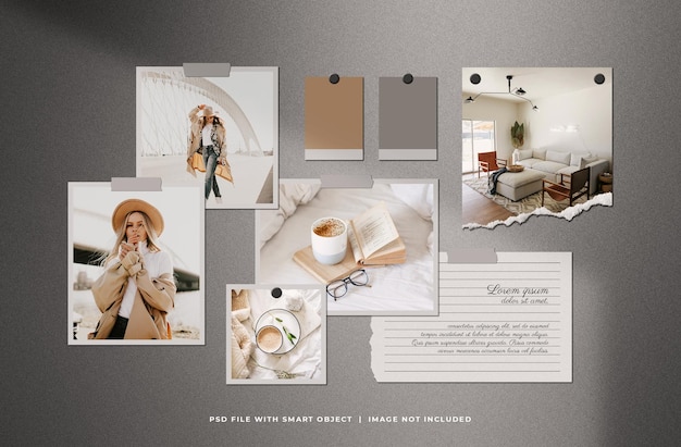 Realistic moodboard mockup