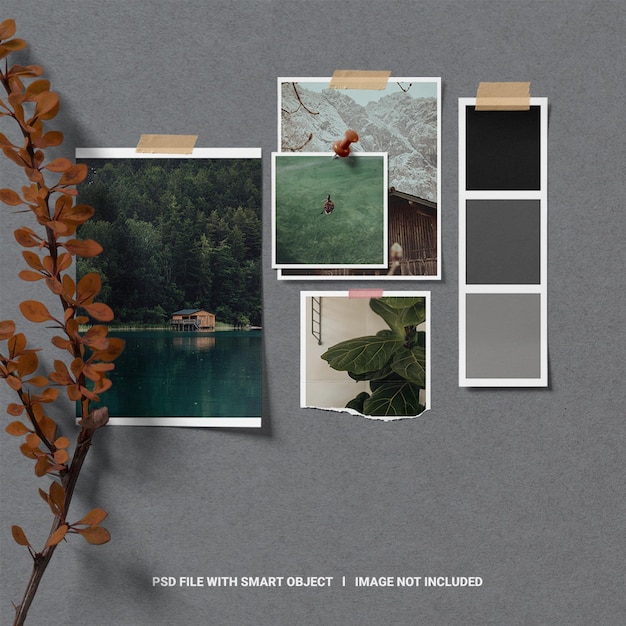 Realistic moodboard mockup