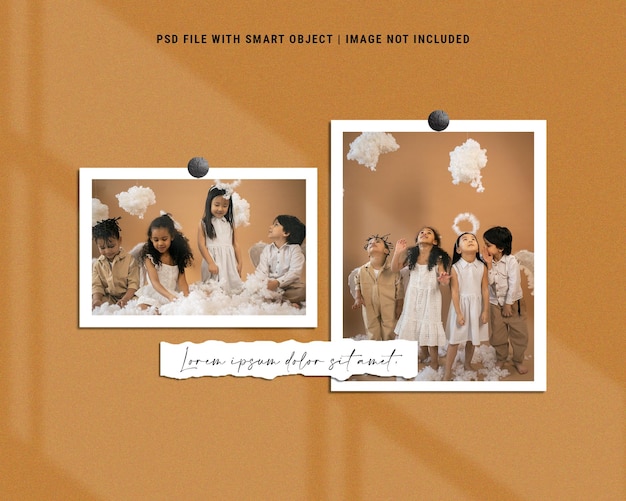 Realistic and simple photo frame set mockup premium psd