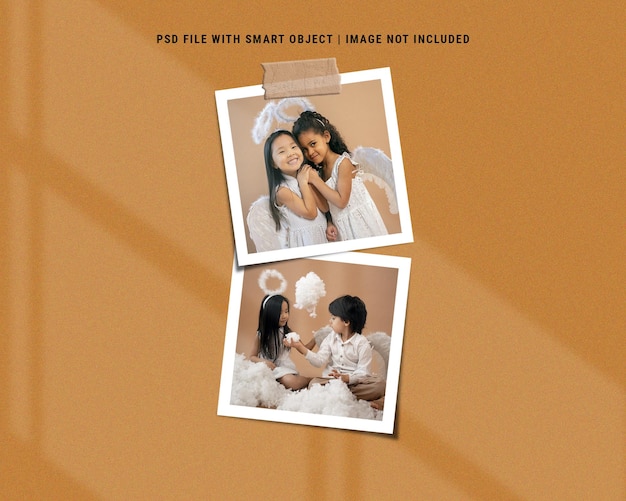 Realistic and simple photo frame set mockup premium psd
