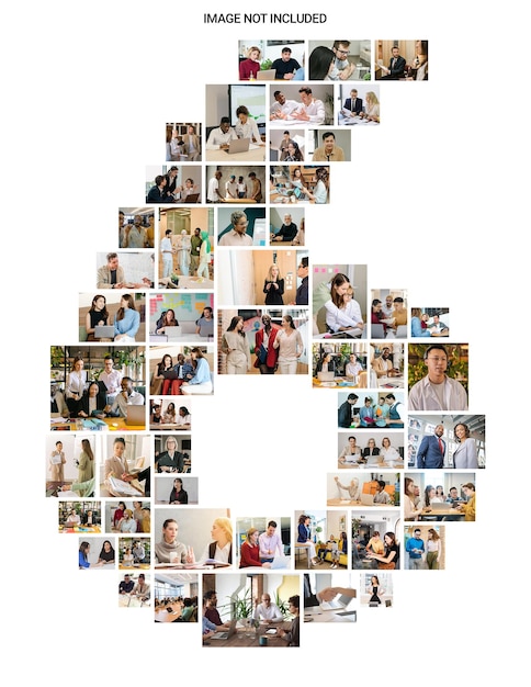 Six collage grid and photo collage effect mockup