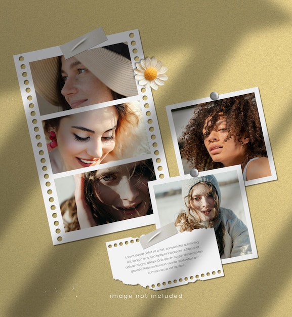 Stylish photo frame set mood board mockup