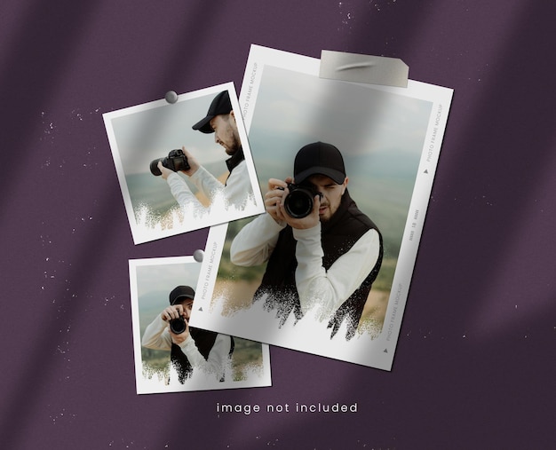 Stylish photo frame set mood board mockup