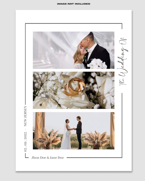 The wedding photo collage set mockup