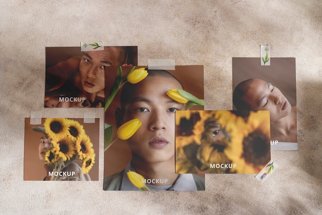 Top view photography mockup