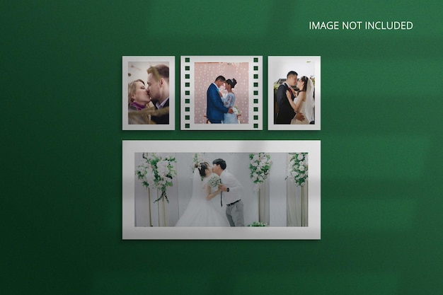 Valentine’s day photo minimalist frame mockup paper effect photoshop psd file