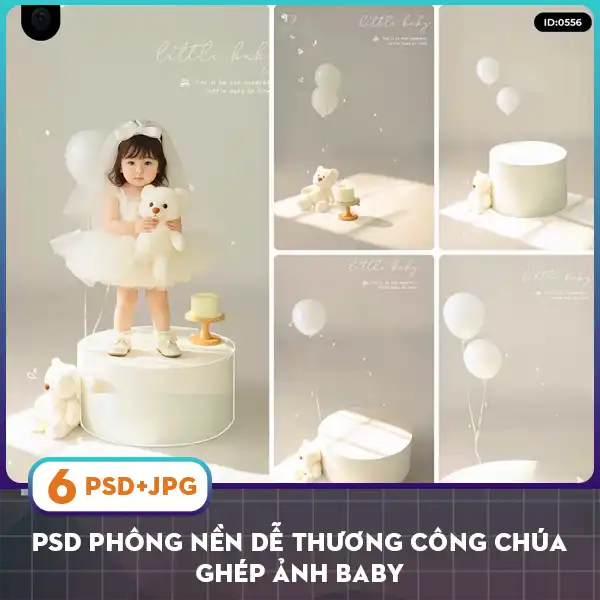 [VIP] PSD Phông nền dễ thương công chúa ghép ảnh baby