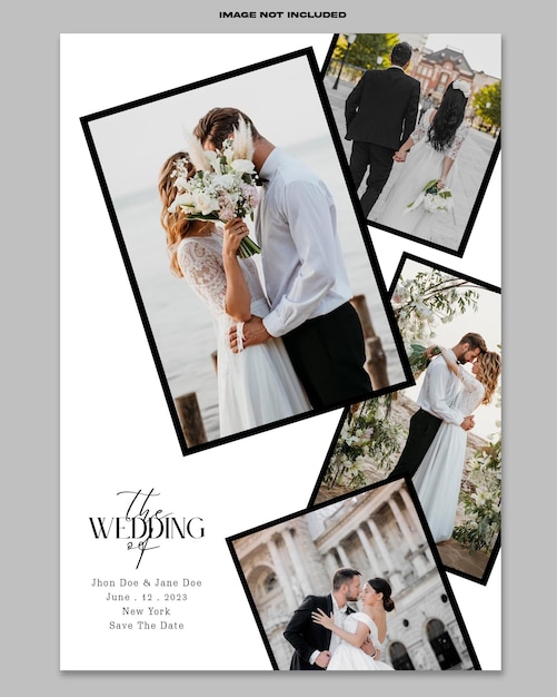 Wedding moment collage set mockup