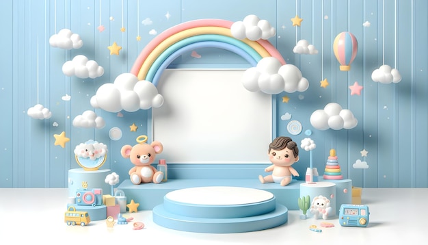A child  s room with a rainbow and a rainbow